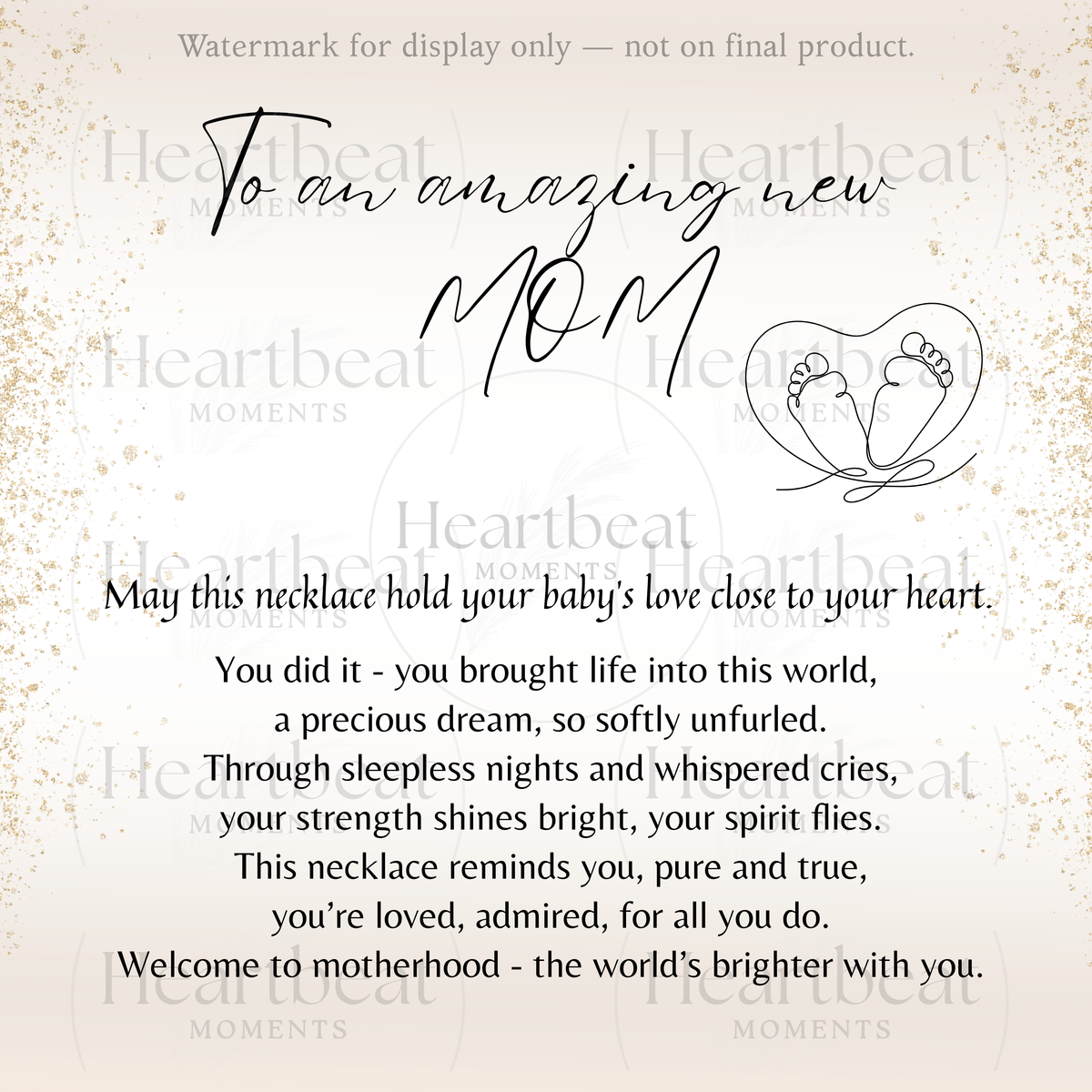 Personalized Engraved Baby Feet Necklace with Birthstone for New Mom – A meaningful gift in stainless steel or 18k yellow gold finish