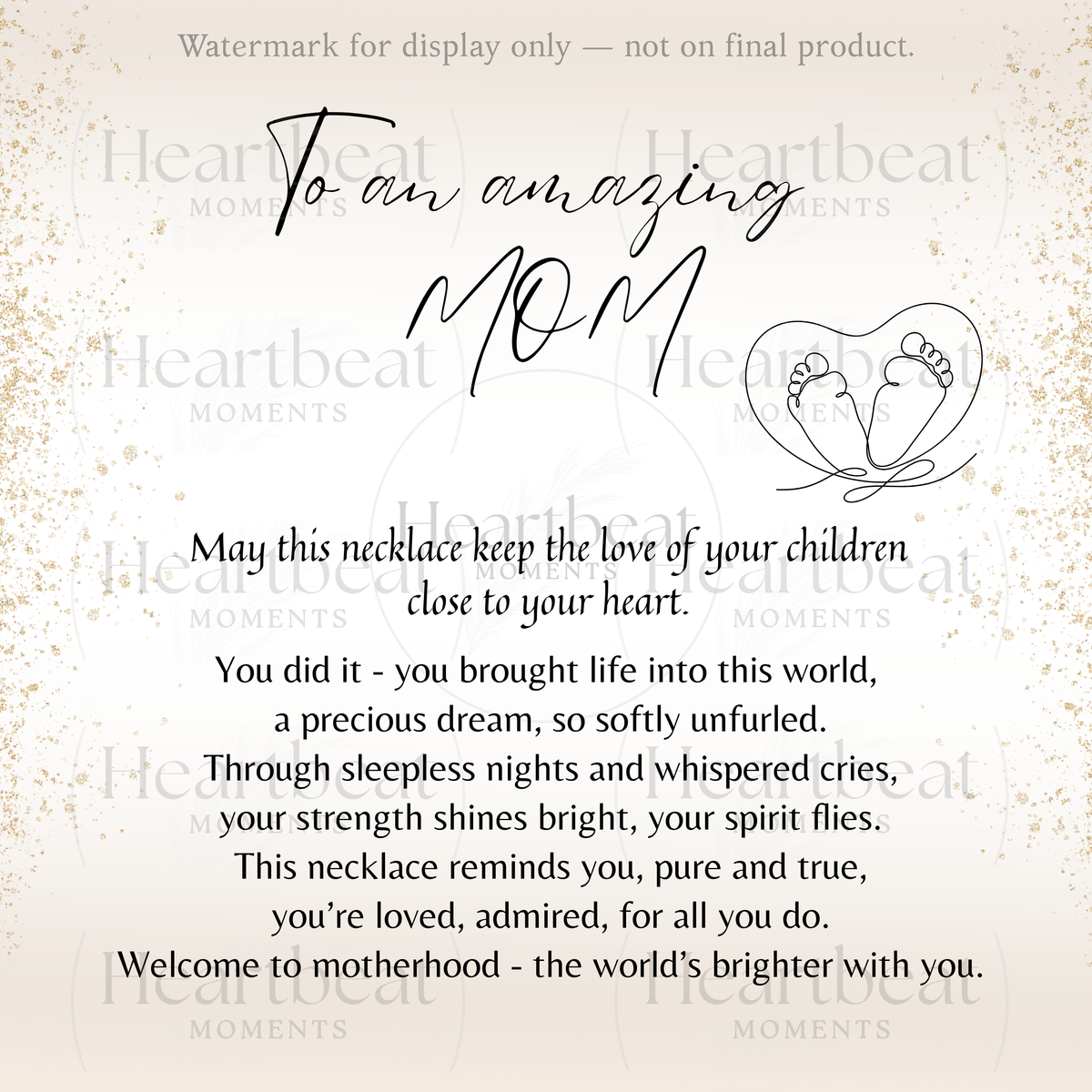 Personalized Engraved Baby Feet Necklace with Birthstone for New Mom (2-4 Charms) – A meaningful jewelry gift in stainless steel or 18k gold finish