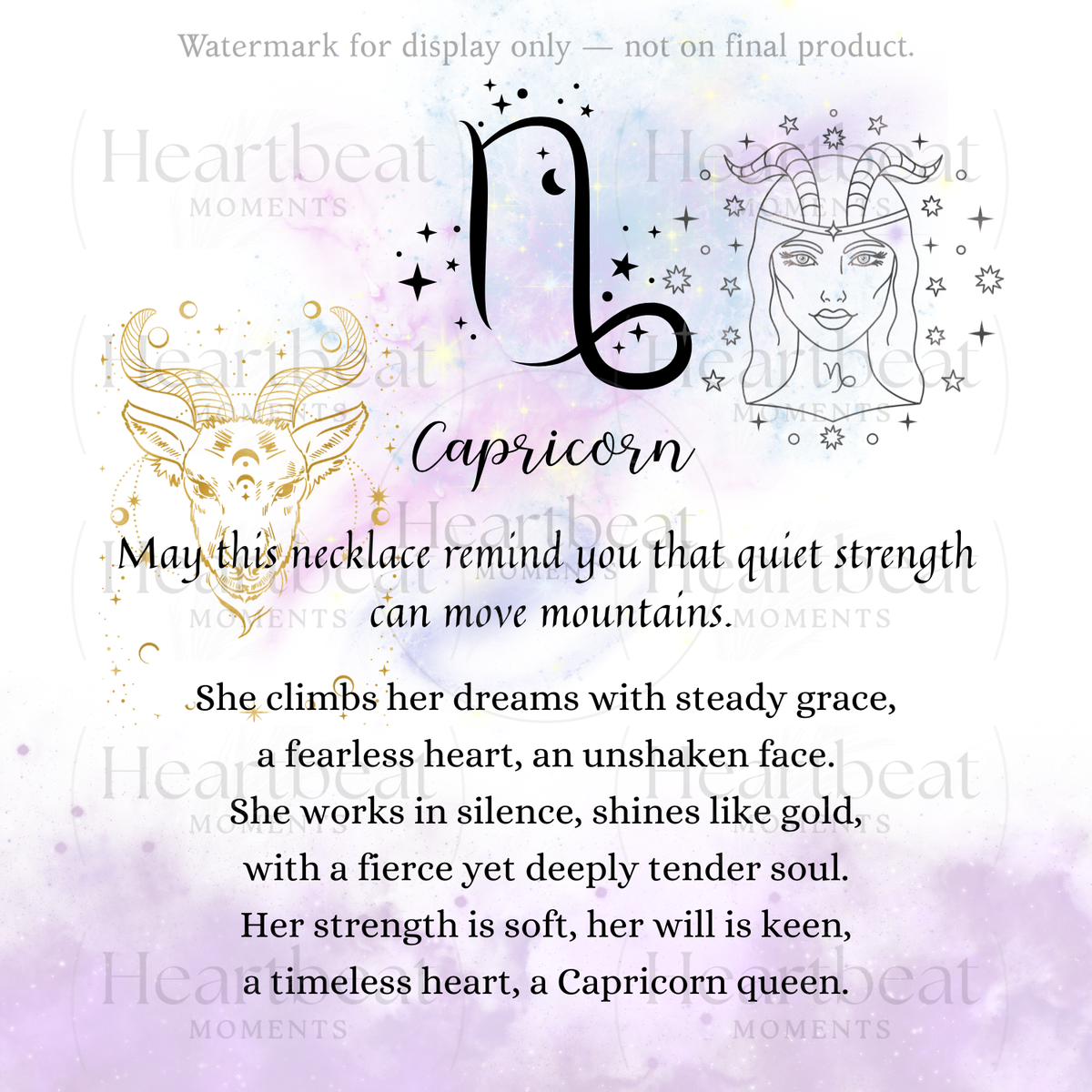 Capricorn Zodiac Necklace for Women – Astrology Gift with inspiring horoscope design and meaningful jewelry sentiment card