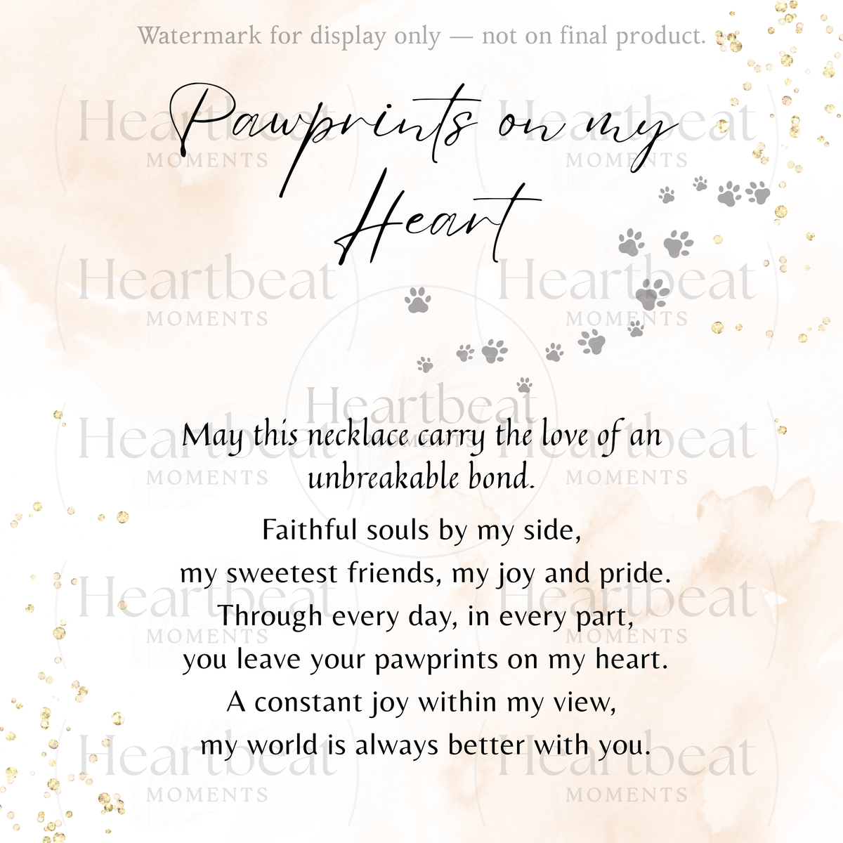 Custom Multiple Name Necklace for Dog Owner – Personalized Dog Lover Gift shown with poetic message about love and bond.