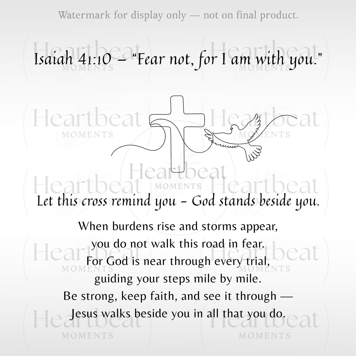 Artisan Cross with Cuban Link Chain for Him – A Meaningful Christian Gift for Him | Isaiah 41:10 | Stainless Steel or 18k Yellow Gold Finish with faith message