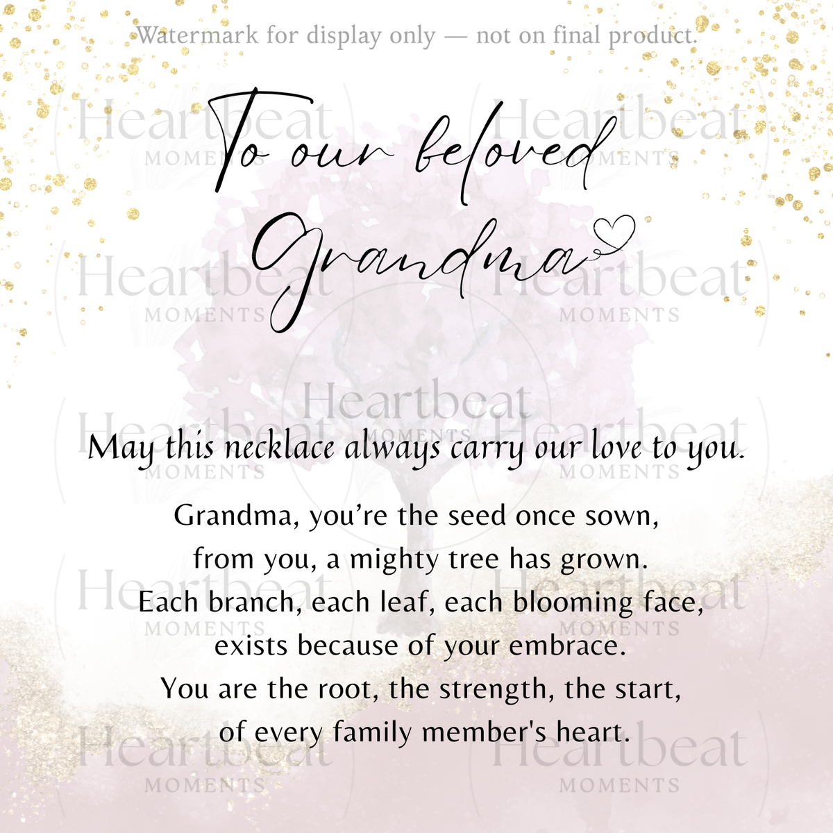 Custom Multiple Name Necklace for Grandma – Personalized Family Gift with heartfelt poem card expressing love and family bond