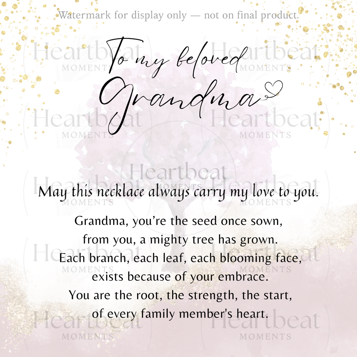 Custom Name Necklace with Birthstone for Grandma – Personalized Gift with heartfelt message celebrating family love and strength