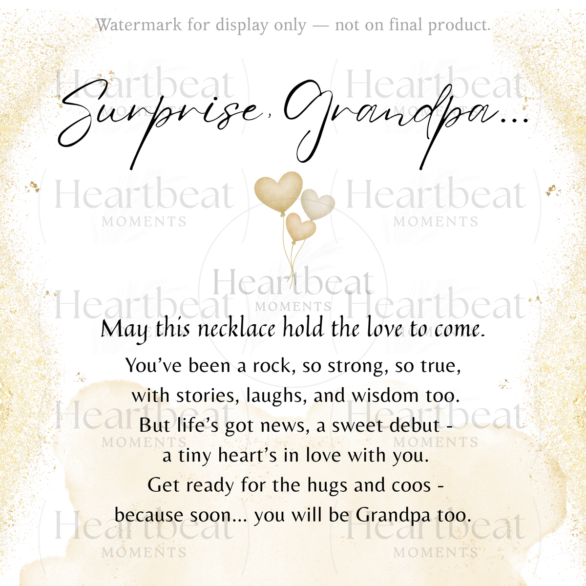 Personalized Cross with Cuban Link Chain for Becoming Grandpa – meaningful gift in Stainless Steel or 18k Yellow Gold Finish.