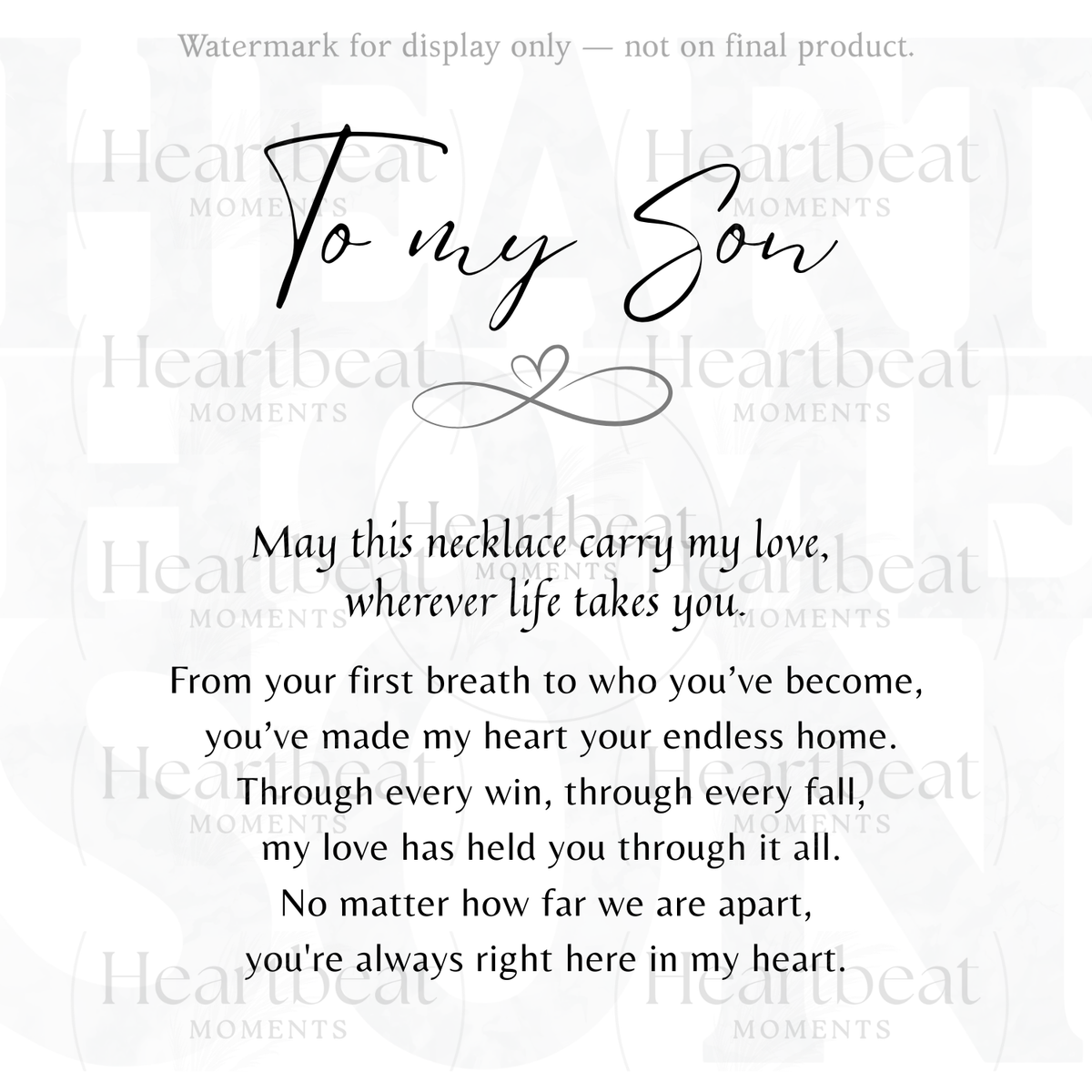 Personalized Christian Cross Necklace for Son – Gift from Mom or Dad with meaningful message of love and support in decorative card display