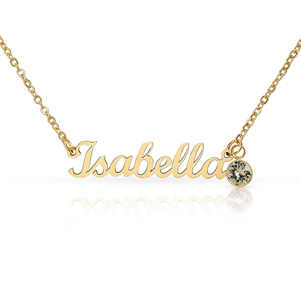 Custom Name Necklace with Birthstone for Best Friend – A Meaningful Gift of Friendship | elegant gold personalized necklace with birthstone charm