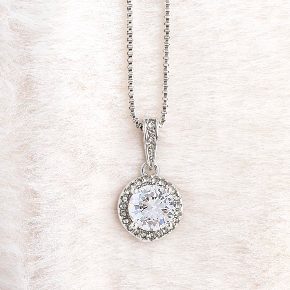 Eternal Hope Necklace for Bridesmaid – A Meaningful Bridesmaid Proposal Gift 14k White Gold Plated pendant necklace close-up