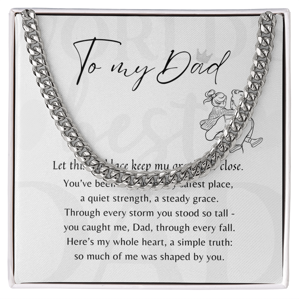 Cuban Link Chain for Dad – Stainless Steel or 14k Gold Plated | A Meaningful Gift for Dad in a gift box with a heartfelt message