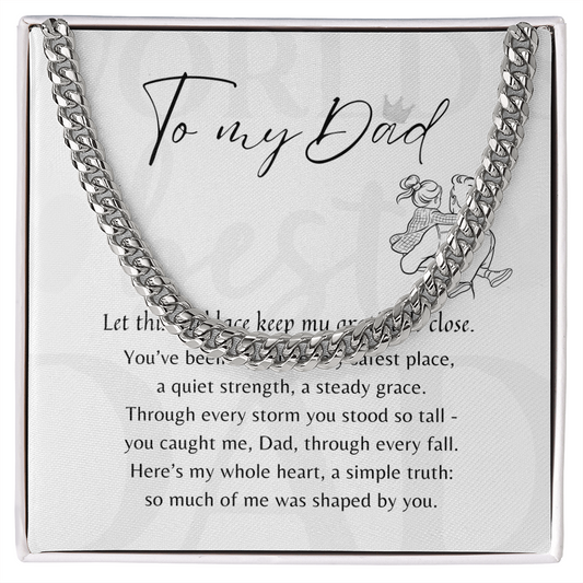 Cuban Link Chain for Dad – Stainless Steel or 14k Gold Plated | A Meaningful Gift for Dad in a gift box with a heartfelt message