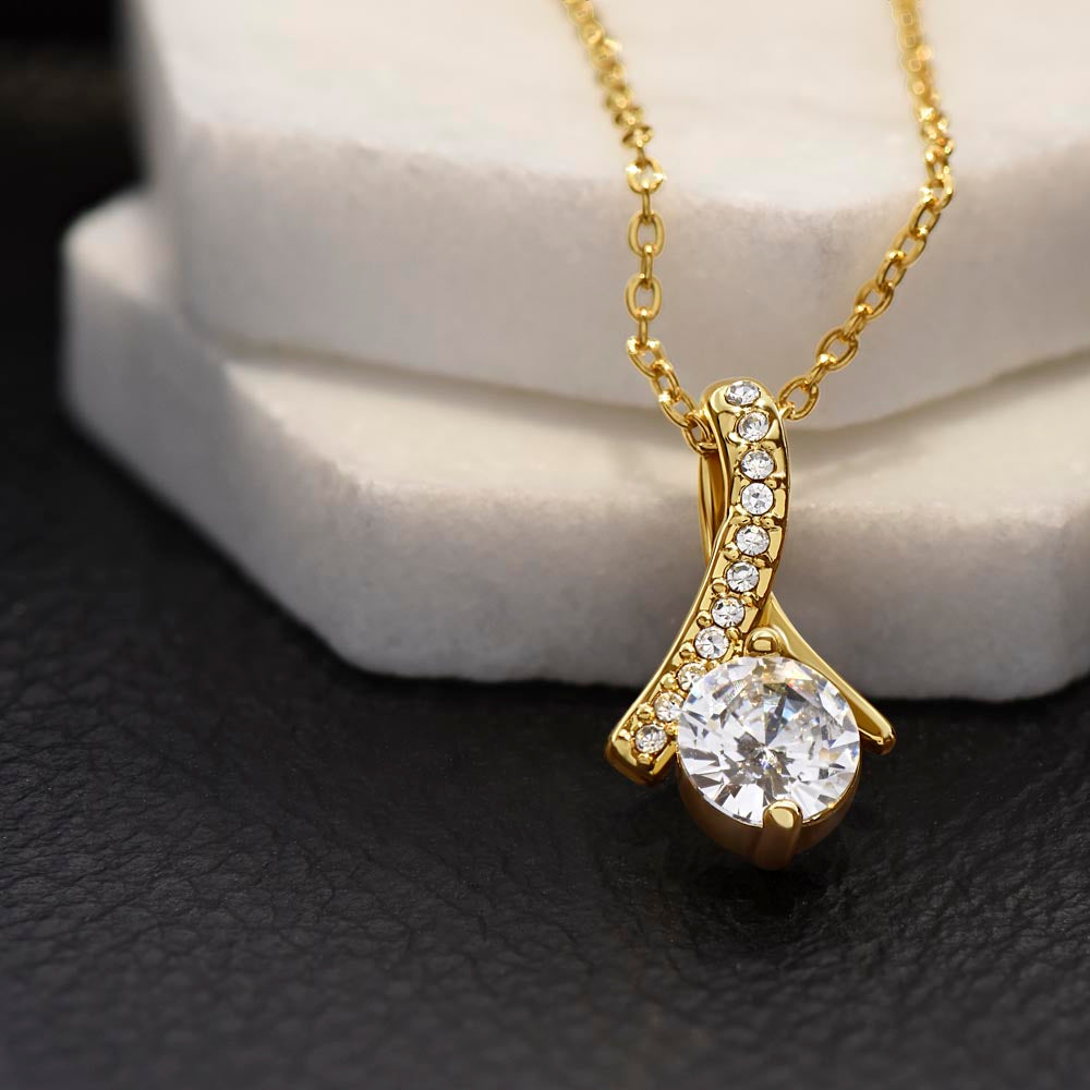 Alluring Beauty Necklace for Myself – A thoughtful Gift to Myself | 18k Yellow Gold Plated with sparkling stones on black surface
