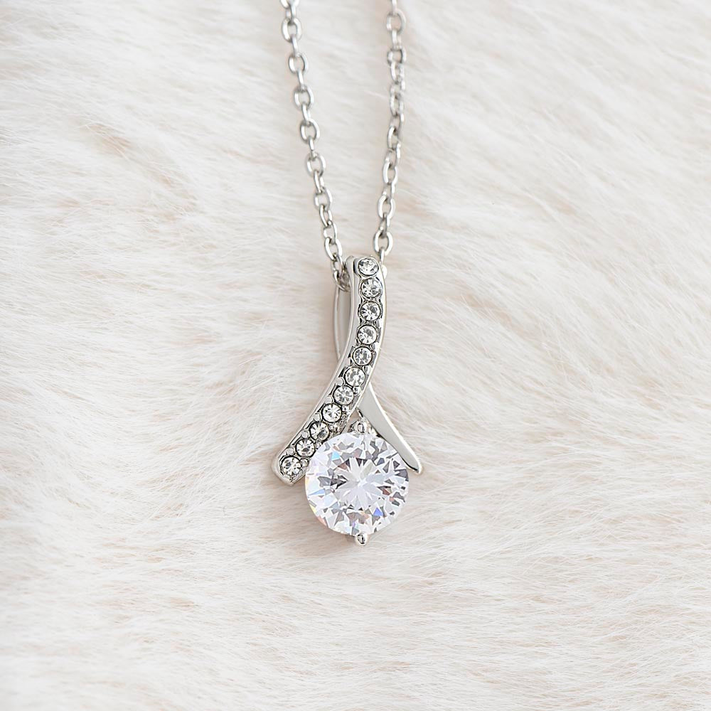 Alluring Beauty Necklace for Myself – A thoughtful Gift to Myself 14k White Gold or 18k Yellow Gold Plated elegant pendant on chain
