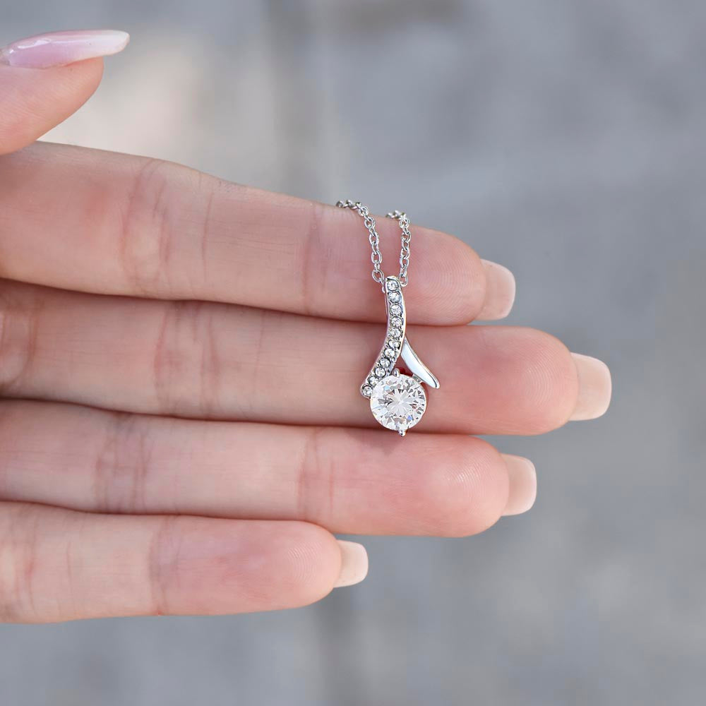 Delicate Alluring Beauty Necklace for Bride – A Meaningful Gift for the Bride | 14k White Gold or 18k Yellow Gold Plated held on fingers