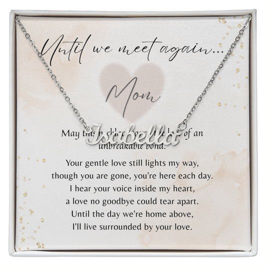 Custom Name Necklace for Mom Memorial – A Meaningful Memorial Gift in Loving Memory of Mom | Stainless Steel or 18K Yellow Gold Finish with heartfelt poem in gift box