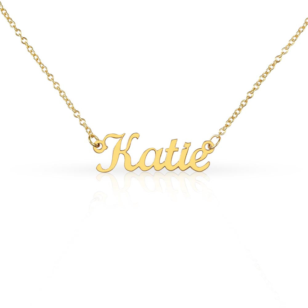 Custom Name Necklace for Mom Memorial – A Meaningful Memorial Gift in Loving Memory of Mom | 18K Yellow Gold Finish nameplate necklace