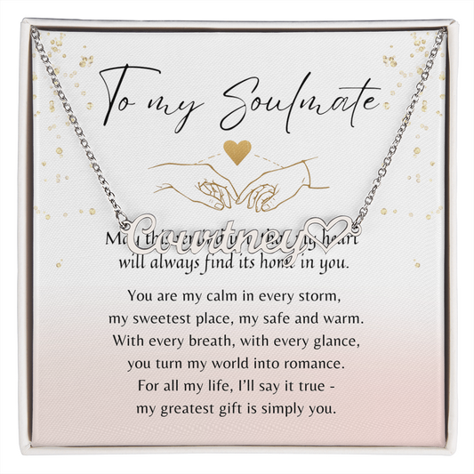 Heart Name Necklace for Her – A Meaningful Romantic Gift of Love | delicate personalized name pendant in silver-tone display box