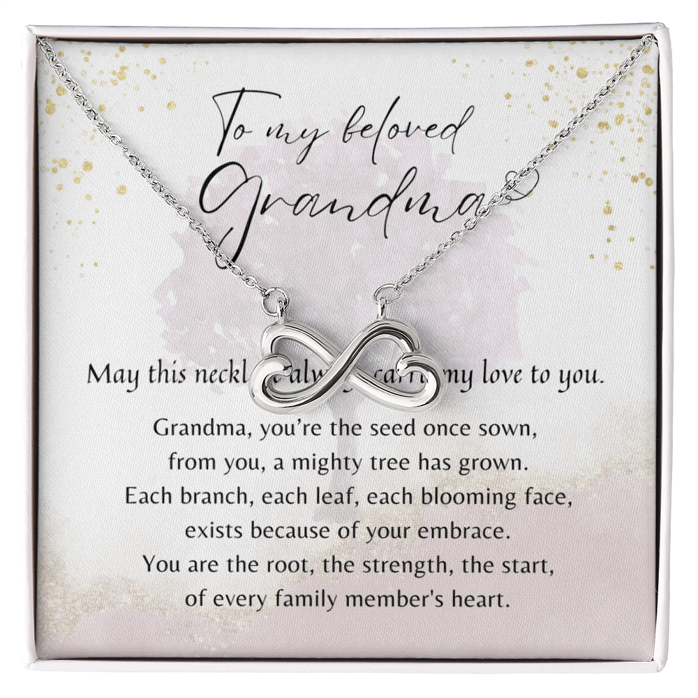 Endless Love Necklace for Grandma – A Meaningful Gift for Grandma | 14K White Gold or 18K Yellow Gold Plated in gift box with heartfelt message card