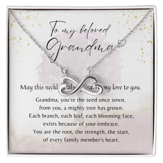 Endless Love Necklace for Grandma – A Meaningful Gift for Grandma | 14K White Gold or 18K Yellow Gold Plated in gift box with heartfelt message card
