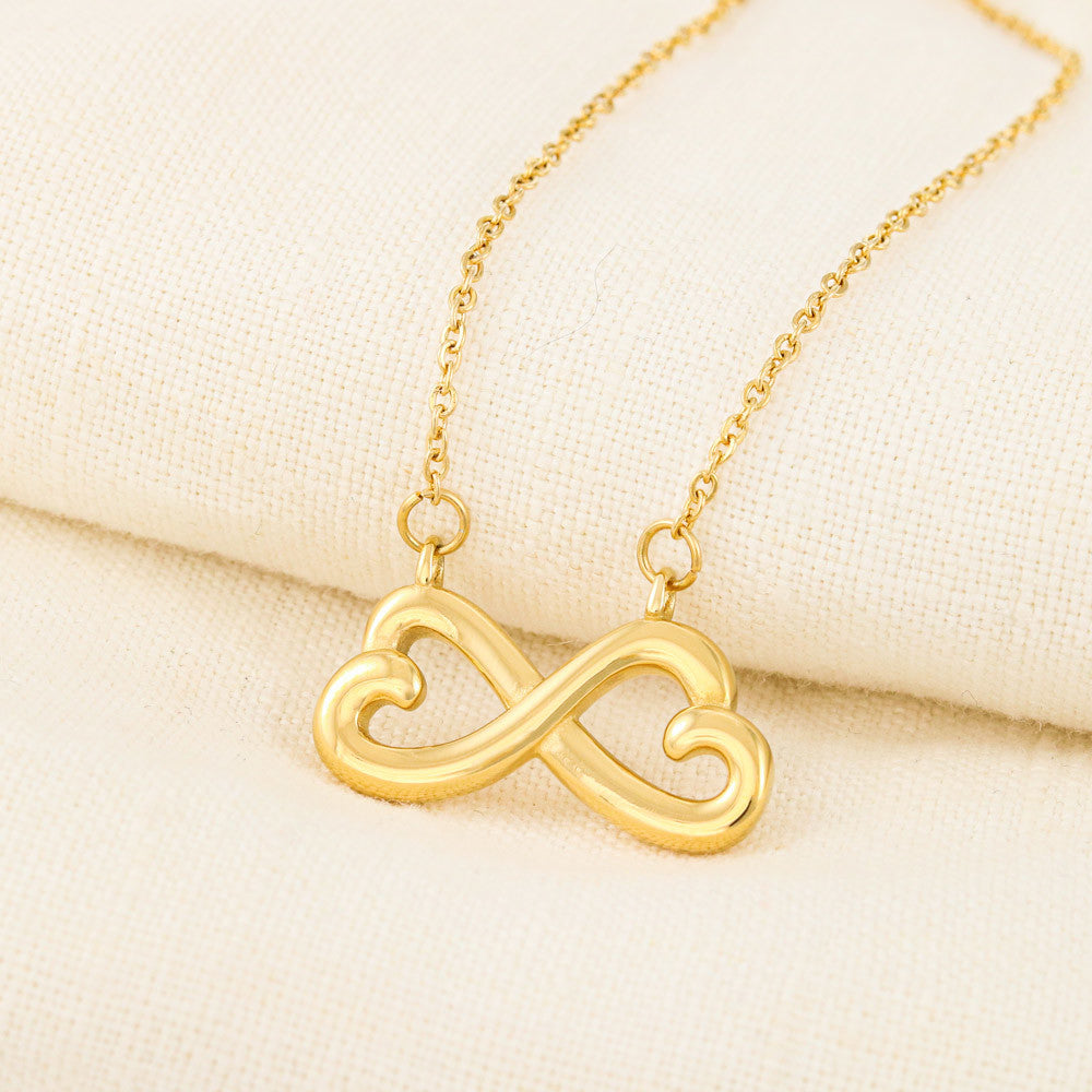 Endless Love Necklace for Grandma – A Meaningful Gift for Grandma | 14K White Gold or 18K Yellow Gold Plated infinity heart pendant on gold chain